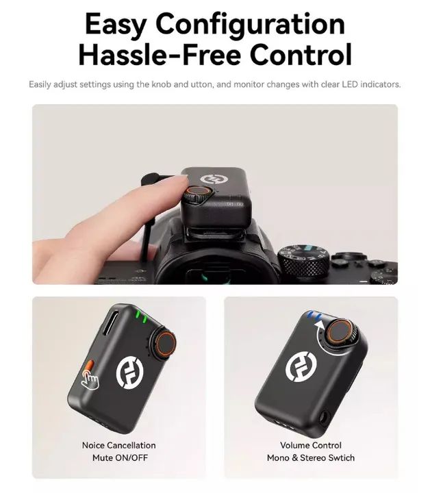 Microfone Hollyland Lark M2s Mini Combo Duo Sem Fio Preto - Foto 3