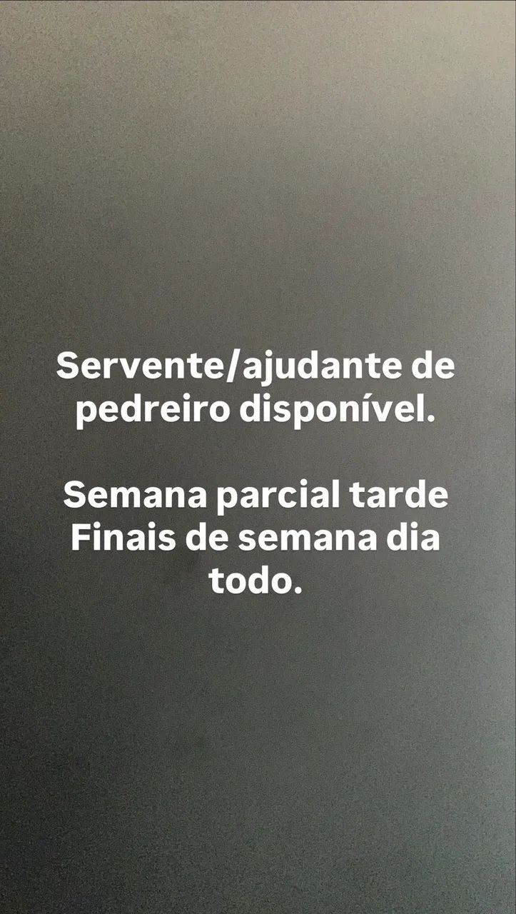 Ajudante de pedreiro disponível
