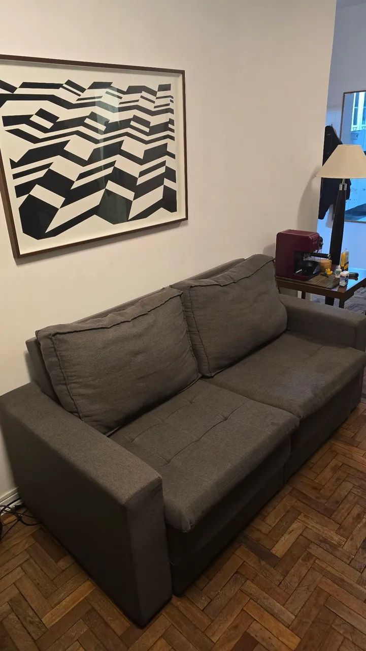 Sofá Retrátil Cinza - 180cm - Foto 4
