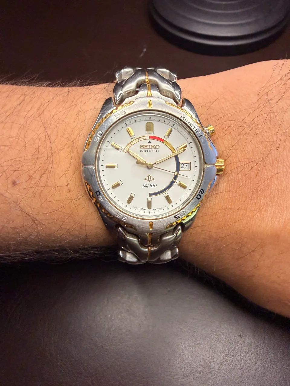 Seiko Kinetic SQ100 - Ref. 5M42-0A80 - Original - Pulseira Original