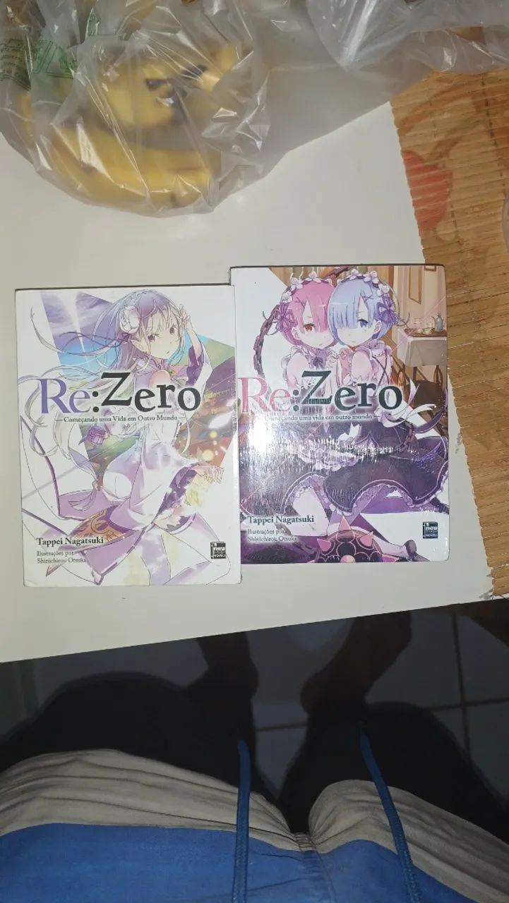 Light Novel de Re zero Vol 1 e 2
