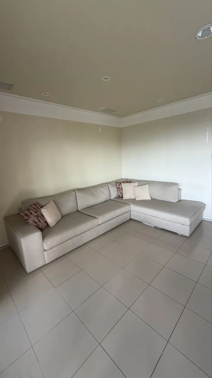 Sofá em L HOME DESING em linho