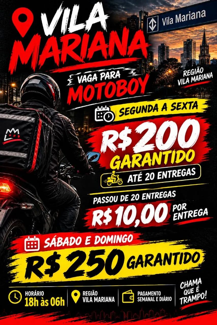 Vaga para motoboy .