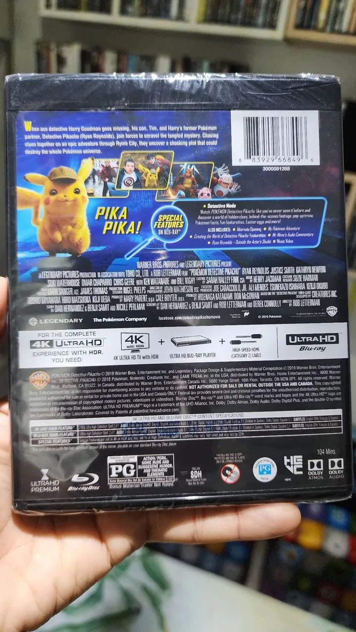 Blu-ray 4K + Blu-ray Detetive Pikachu Lacrado  - Foto 2