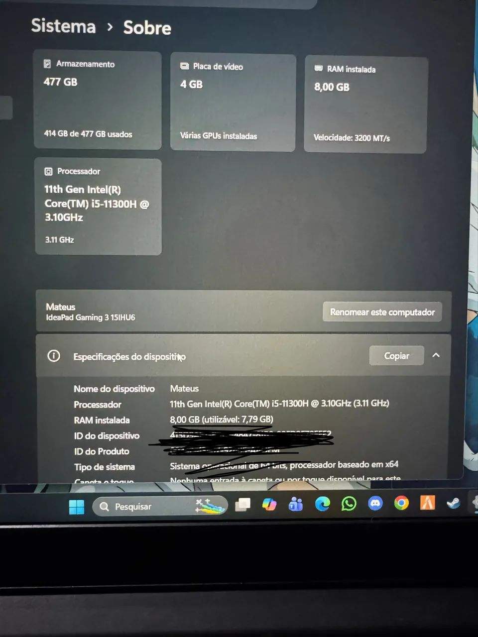 NOTEBOOK GAMER LENOVO GAMING 3i - Foto 4