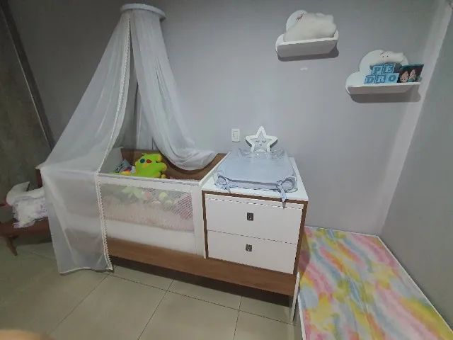 Berço Multifuncional Divicar , com cama auxiliar,  cômodas e colchões  - Foto 3