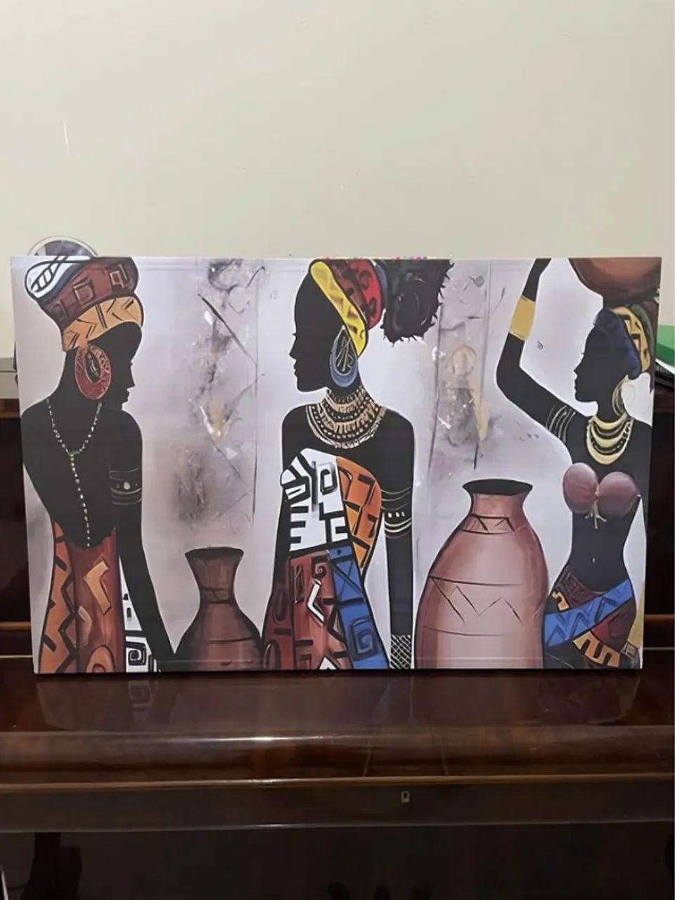 QUADRO DECORATIVO AFRO ELEGANTE ARTE MODERNA 90X60