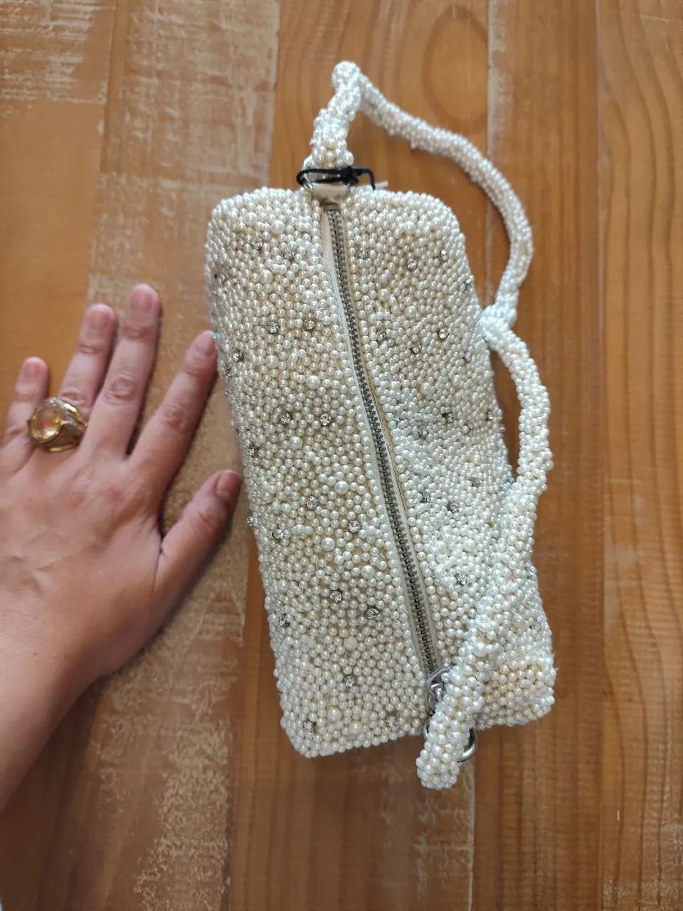 Bolsa Zara de miçangas feita a mão nova  - Foto 2