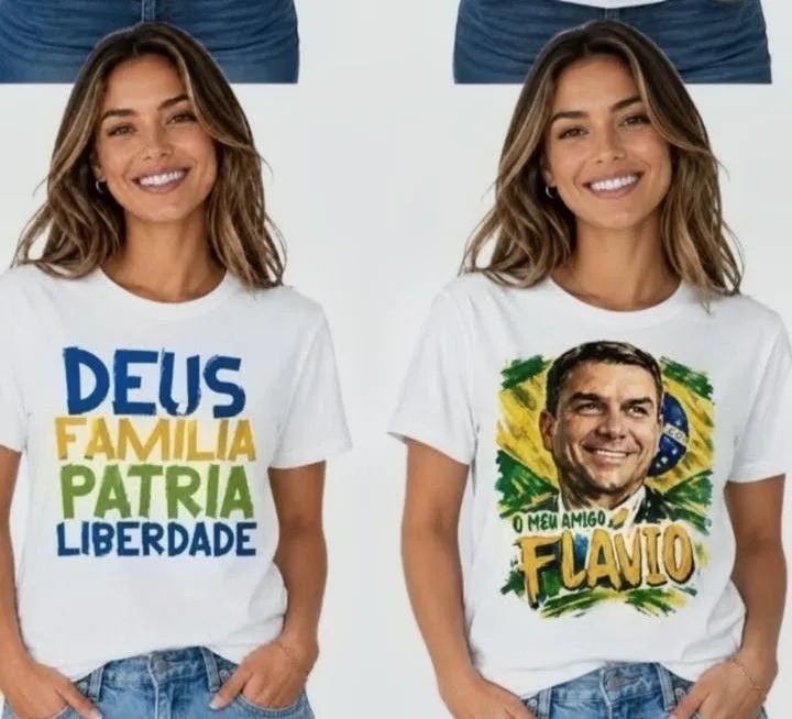 camisas Lula ou Flávio bolsonaro<br>