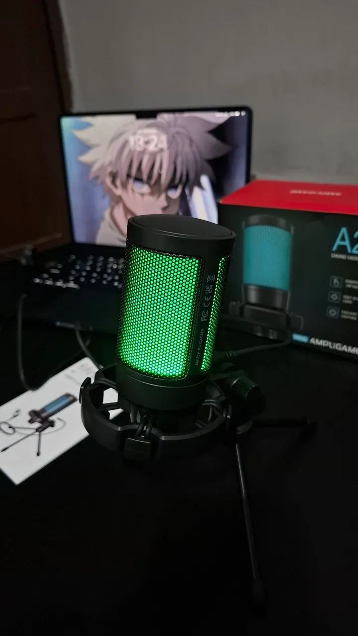 Microfone Gamer FIFINE AmpliGame A2 RGB USB