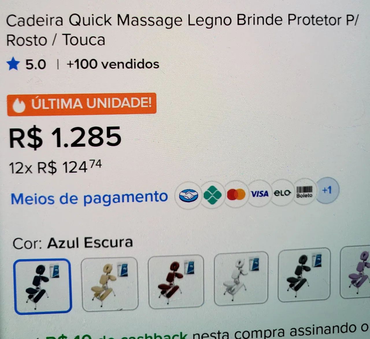 Cadeira Quick massage Legno - Foto 4