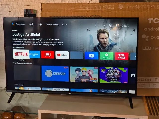 Smart TV LED 32" FHD TCL com Android TV, Wi-Fi, Bluetooth