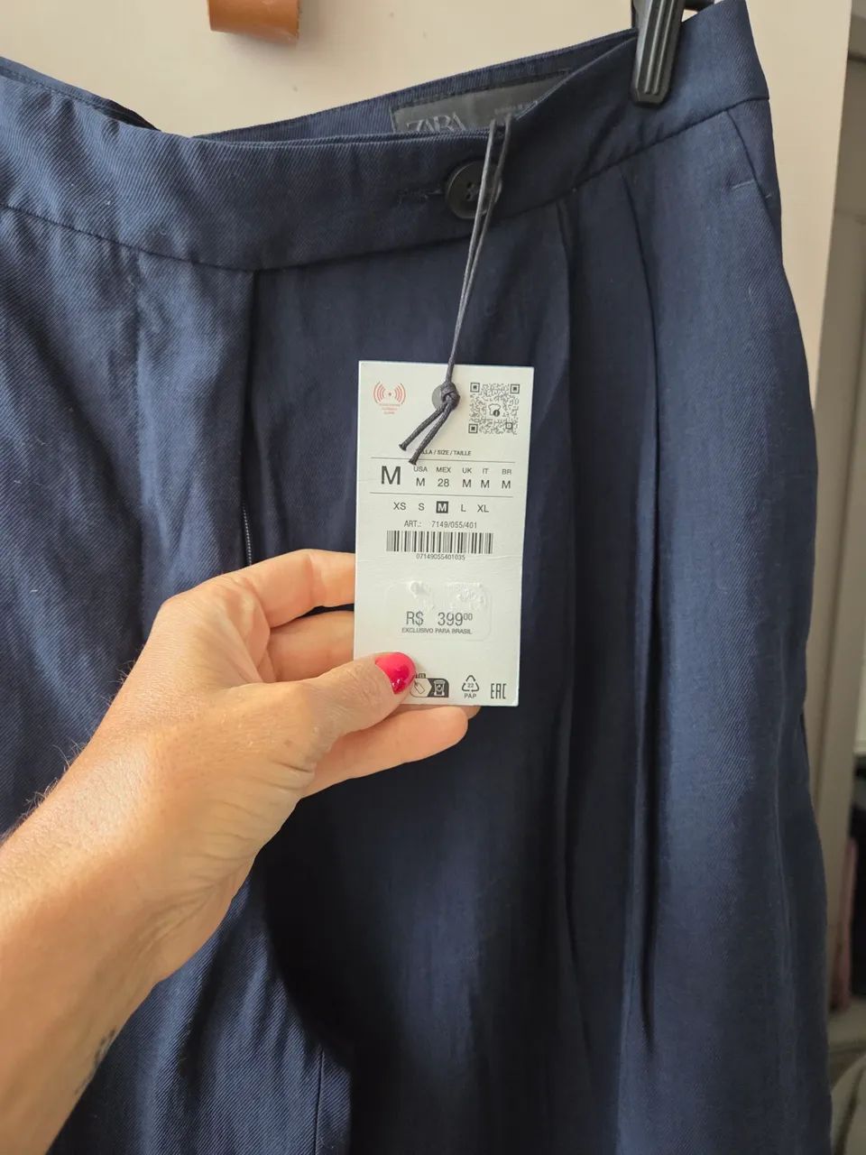 calça zara azul marinho m - Foto 5