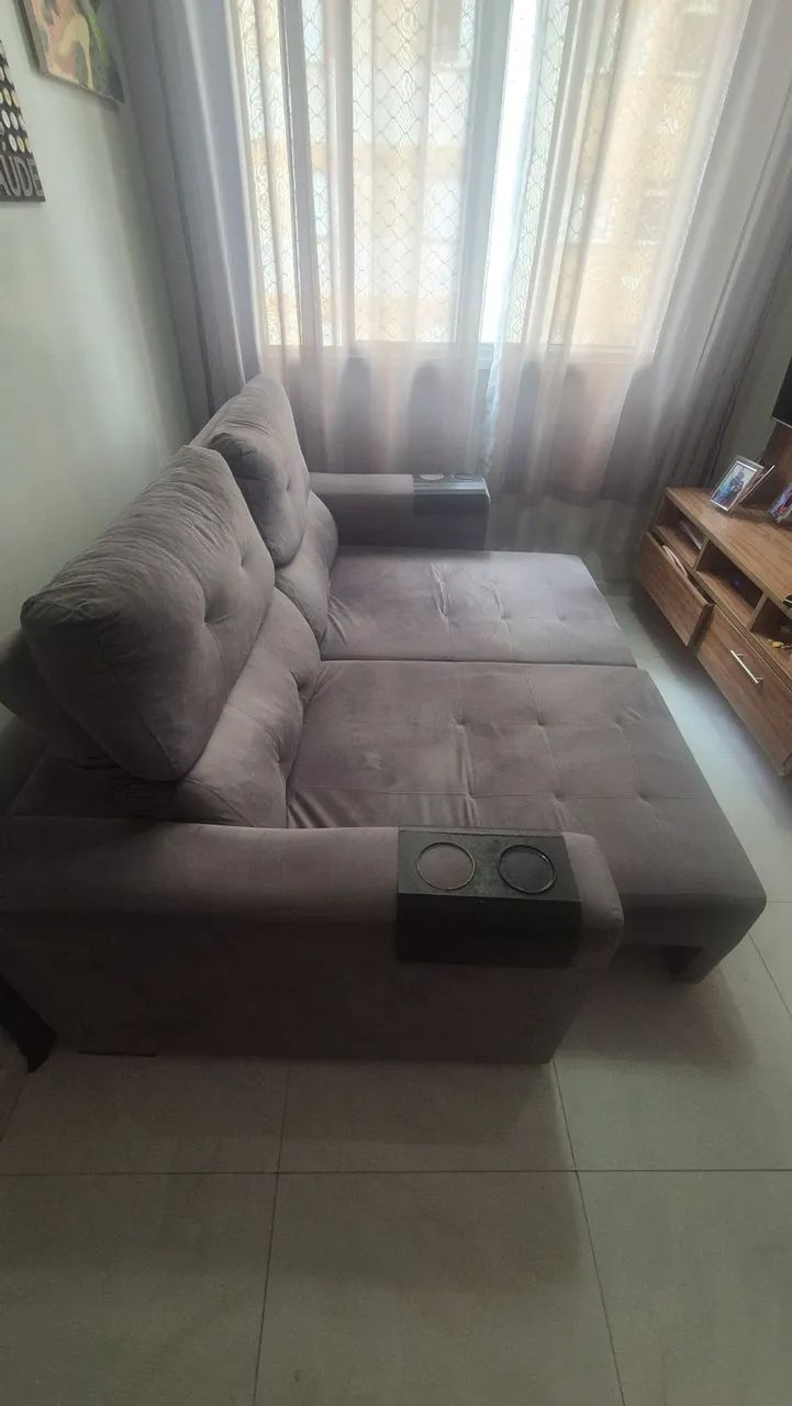Sofá retrátil cinza à venda  - Foto 2