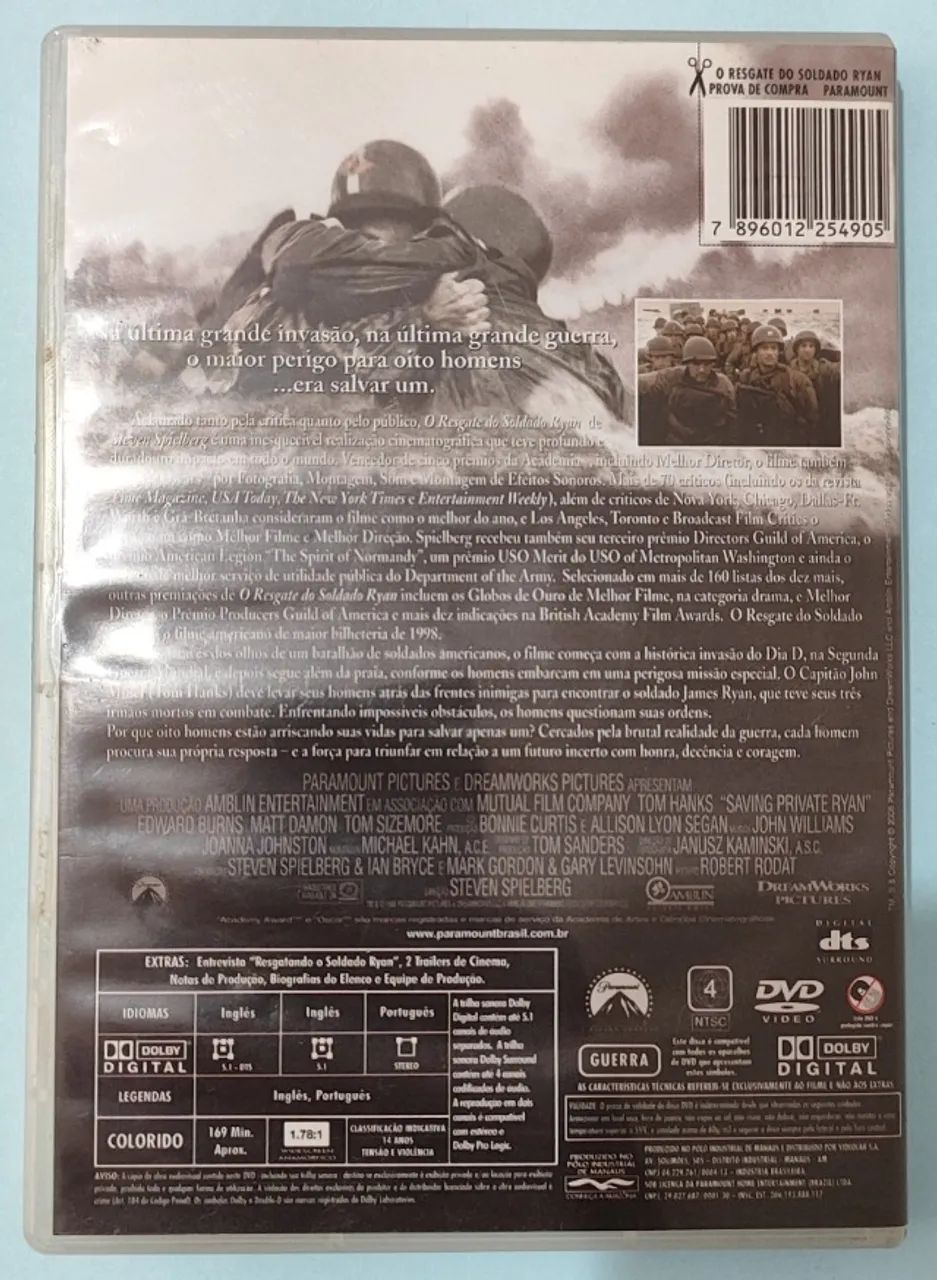 DVD DUPLO O RESGATE DO SOLDADO RYAN - Foto 2