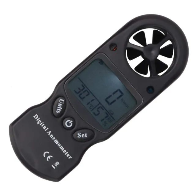 Anemômetro Digital com Higrômetro - Medidor Vento Temperatura e Umidade do Ar