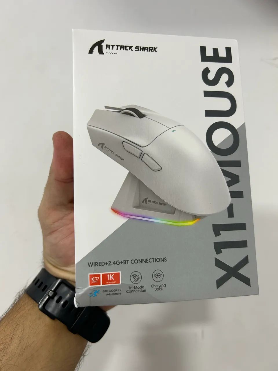 Mouse Gamer Attack Shark X11 com Dock 22.000 DPI Lacrado! Zerado!