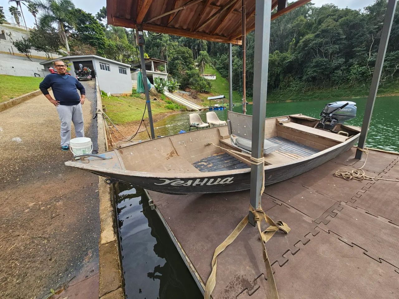 Bote / Barco de alumínio 4,50 - Motor HIDEA 15HP em estado de zero - Foto 2