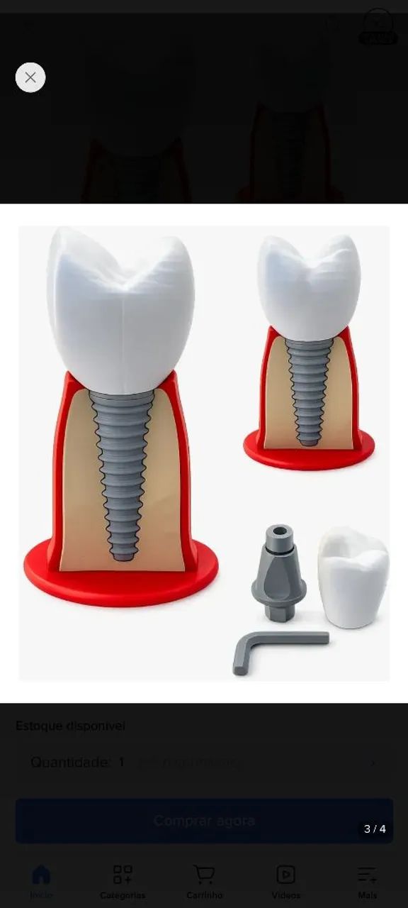 Macro modelo didático de implante dentário  - Foto 3