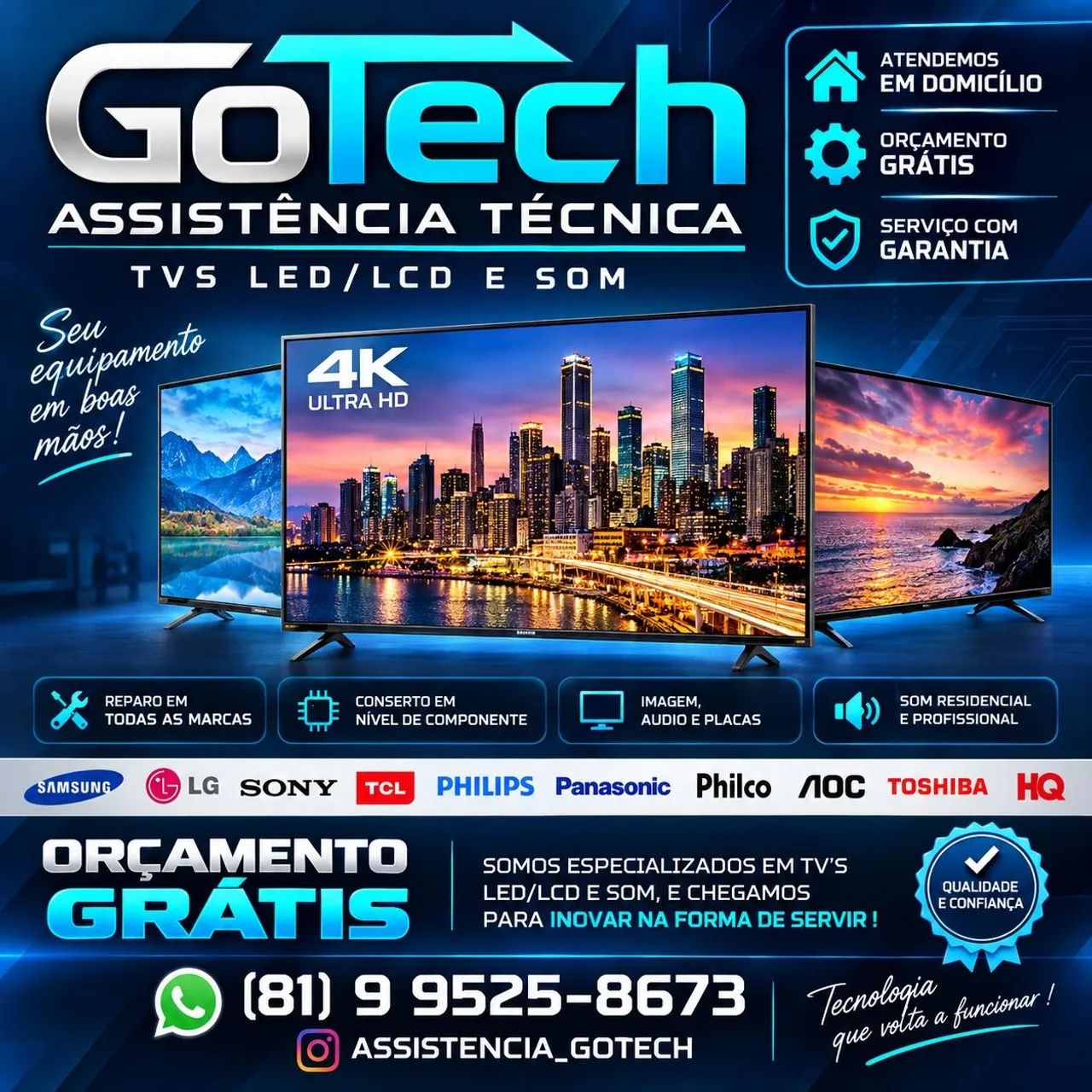 TV's Led/Lcd/Oled (Vamos até Você) - Foto 2