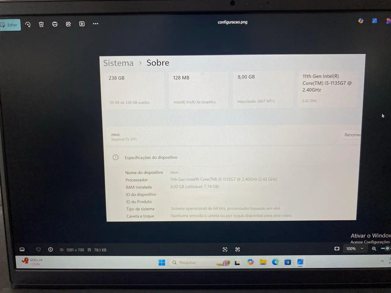 Notebook Dell 15 inspiron 3511 - Foto 4