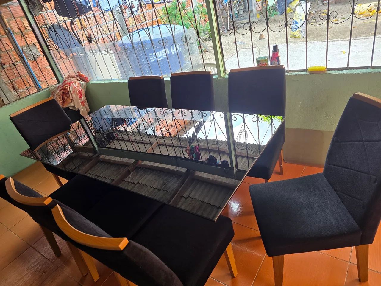 Mesa de vidro 8 cadeiras - Foto 4