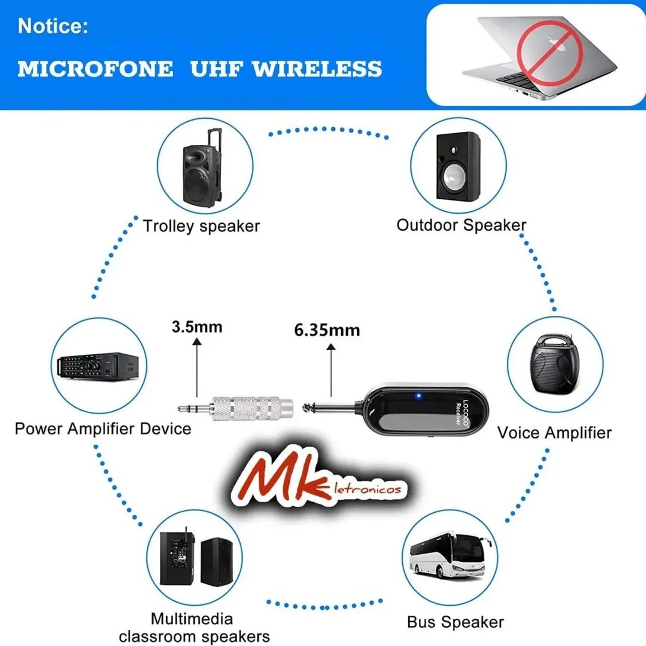 Microfone UHF Wireless Sem Fio  - Foto 2
