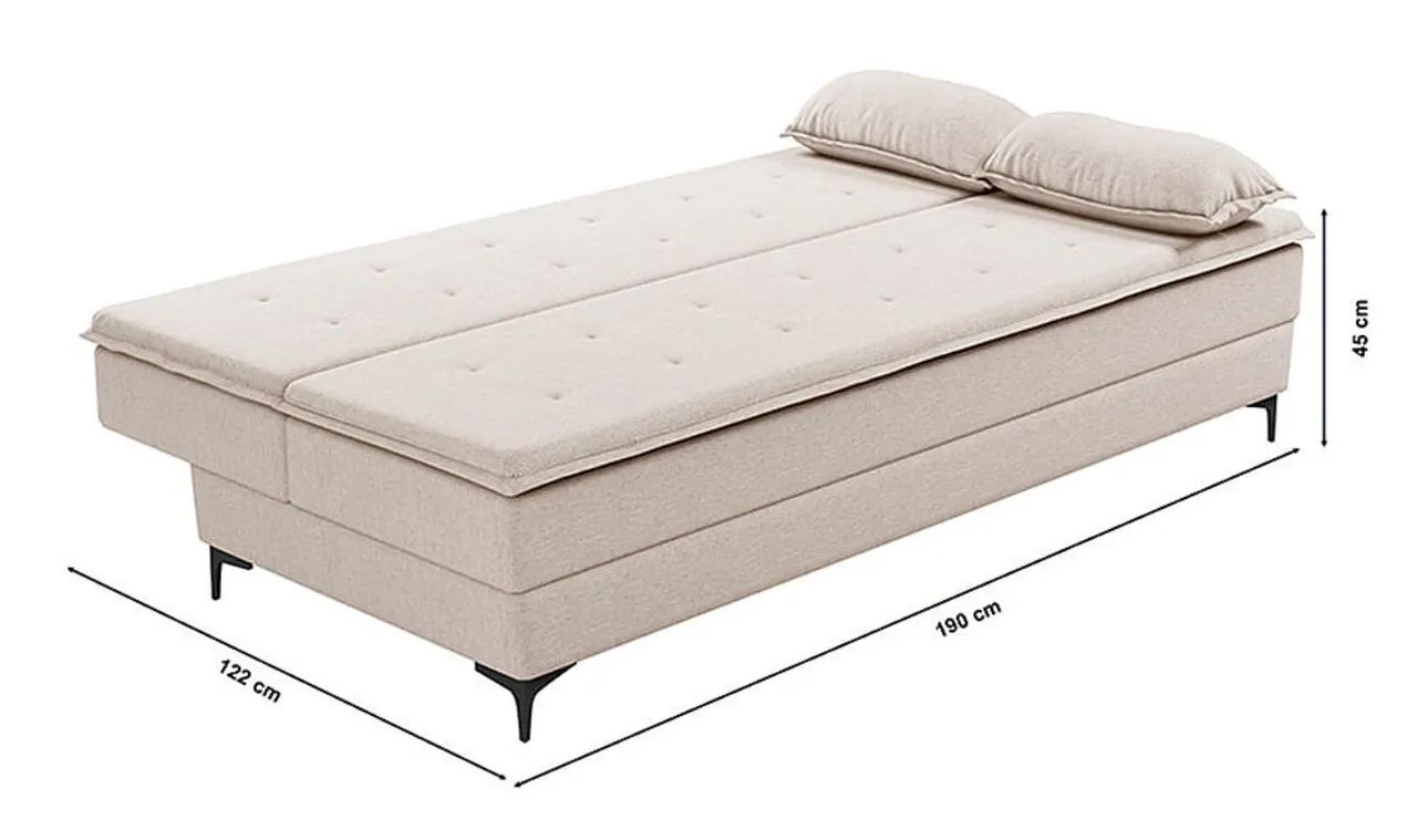 SOFÁ CAMA ORTOBOM moderno e multifuncional, ideal para apartamentos e ambientes compactos - Foto 2