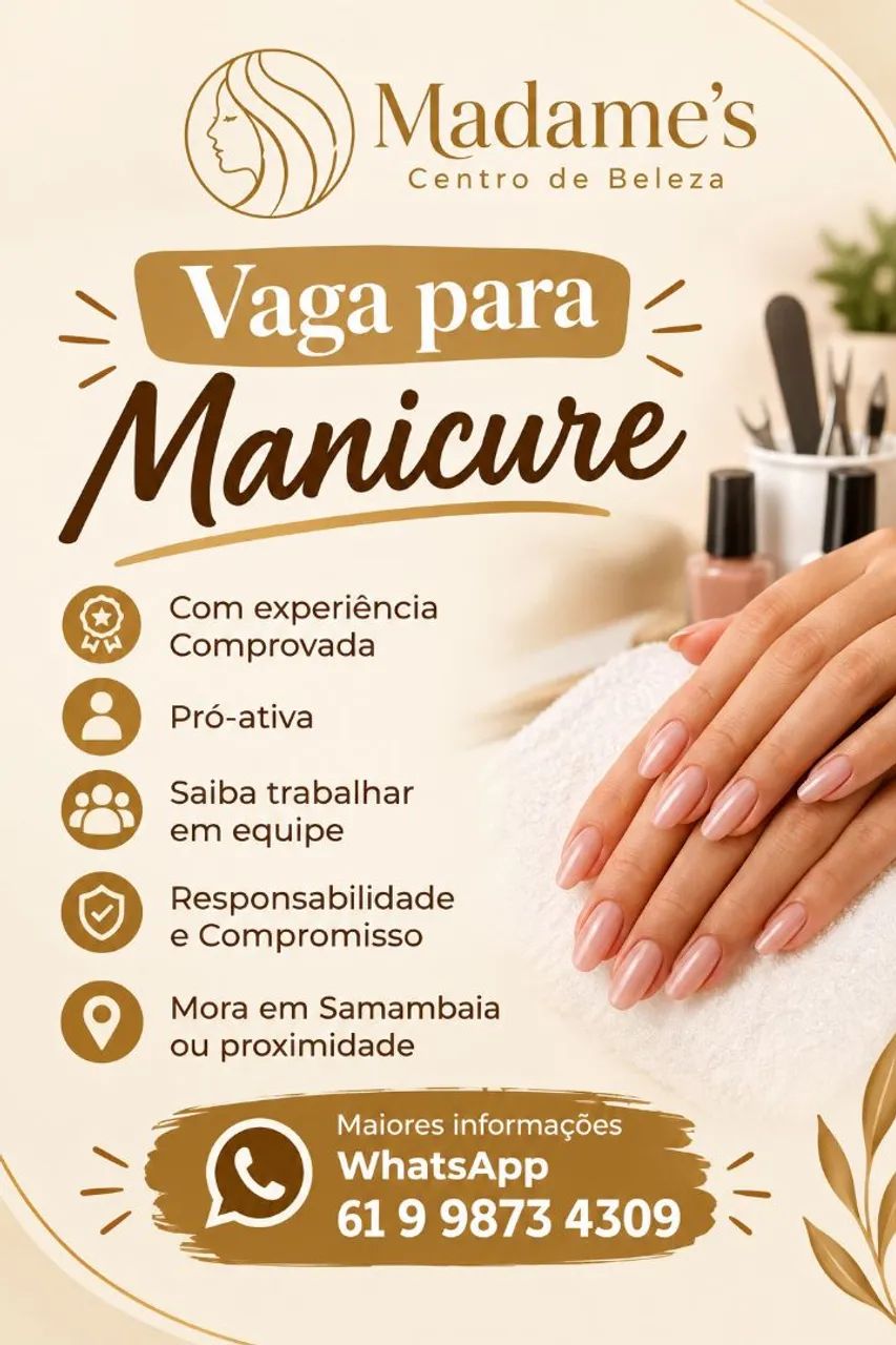Vaga para Manicure