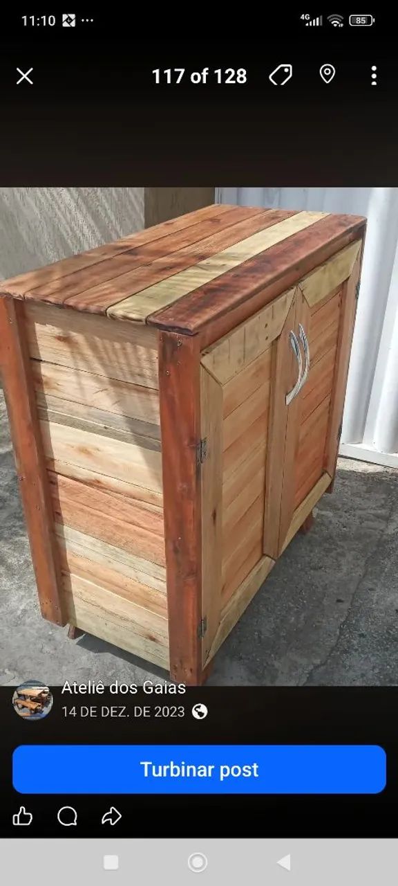 Armário para cozinha feito com madeiras de pallets. - Foto 2