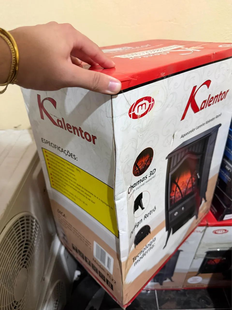 Aquecedor elétrico Kalentor, chamas 3D retrô - Foto 3