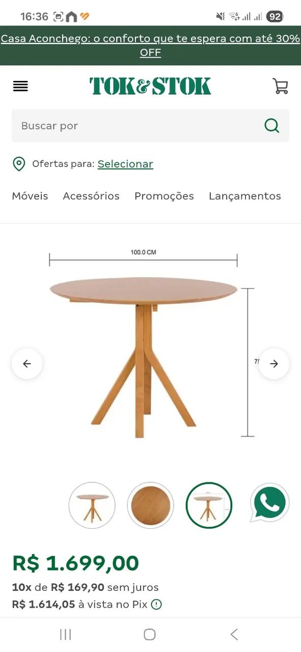 Conjunto mesa e cadeira TokStok - Foto 3