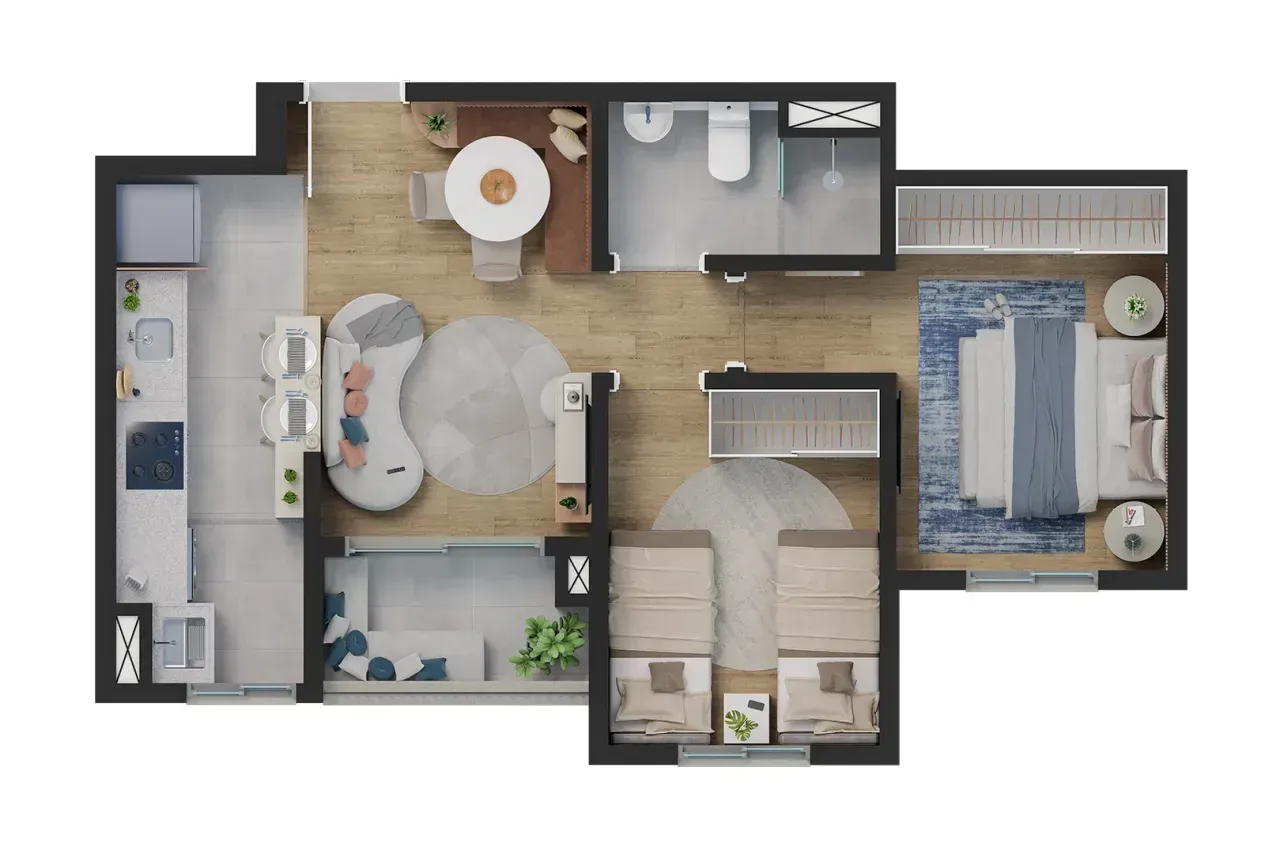 PLANTA 48m²