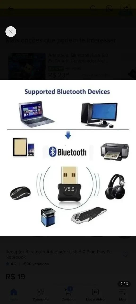 Bluetooth para Pc notebook.  R$19.00 - Foto 2