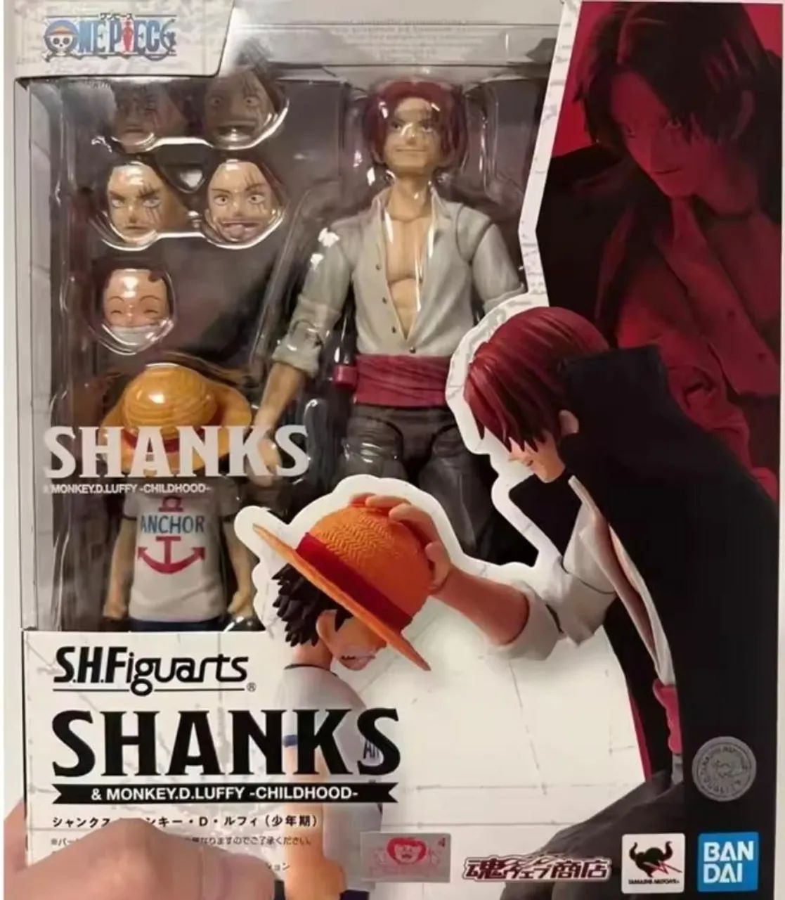 Shanks & Monkey D. Luffy Childhood - One Piece - S.H.Figuarts Bandai - NOVO<br><br>
