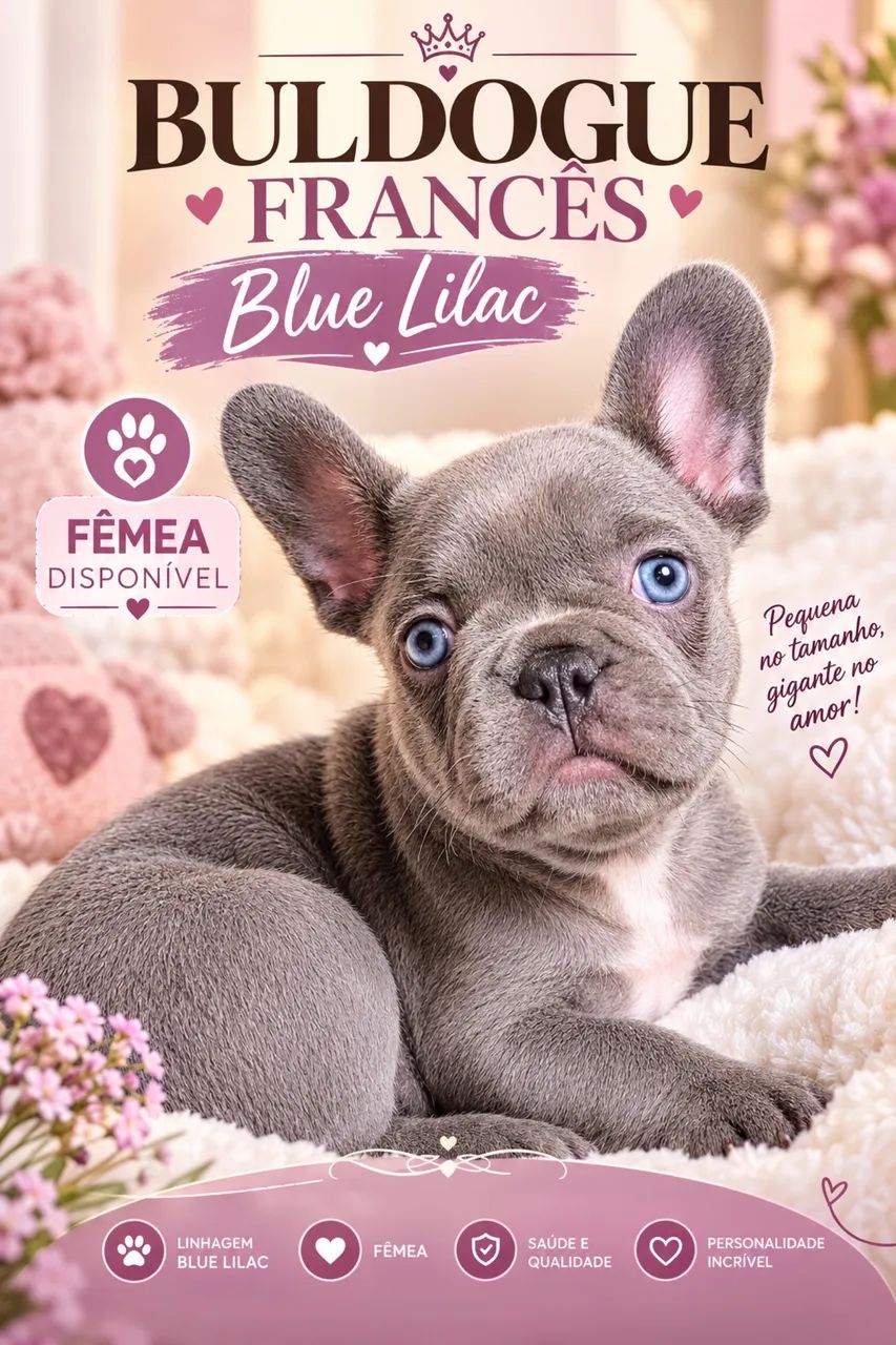 Buldogue francês rara lilac 