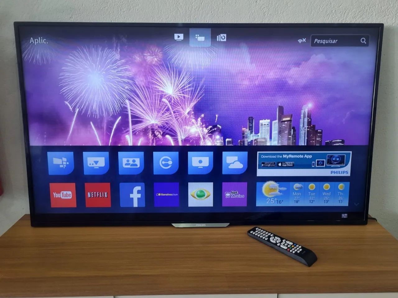 Smart TV Phillips 50 polegadas $1.299,00 A vista ou 12x 126,65 