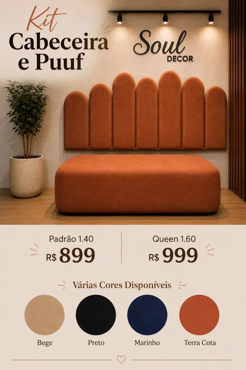Kit Luxo Cabeceira + Puuf  - Foto 2