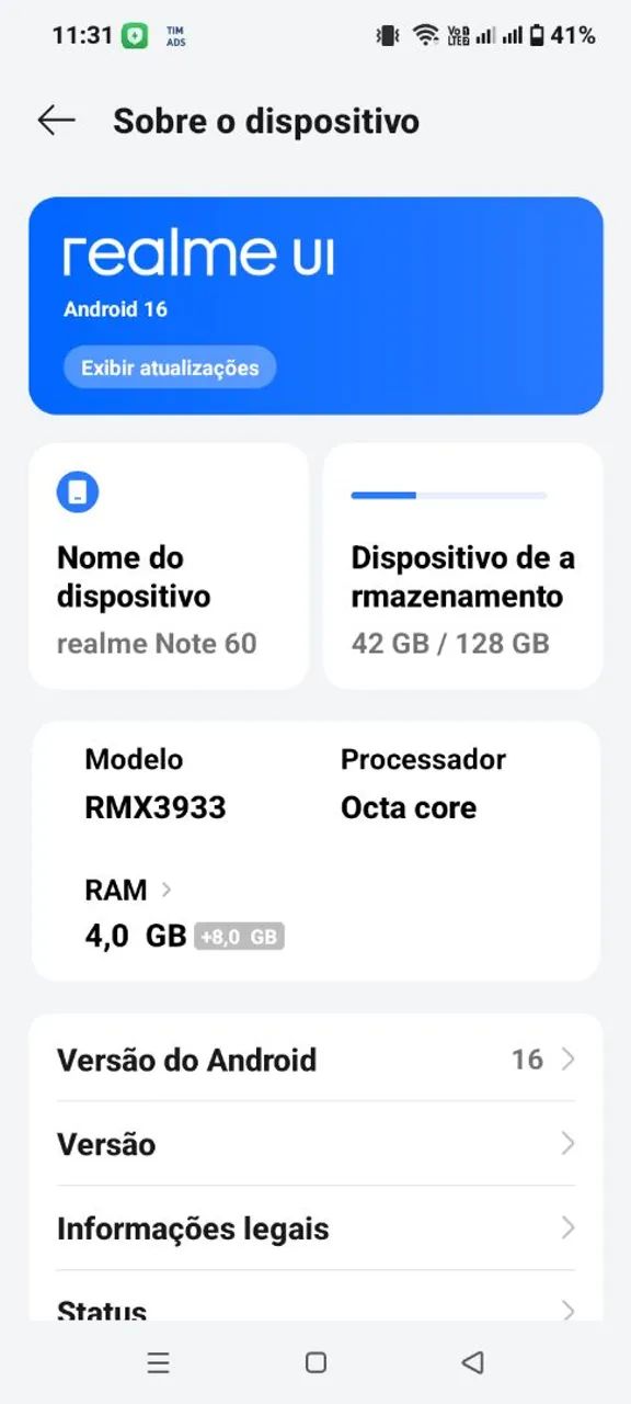 Vendo Realme Note 60, 128GB original,completo com caixa - Foto 4