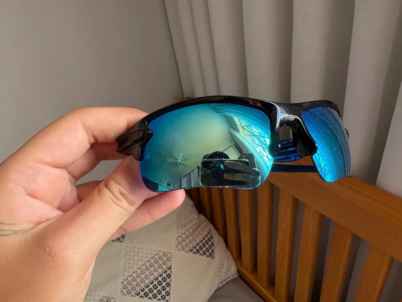 óculos azul ciclismo