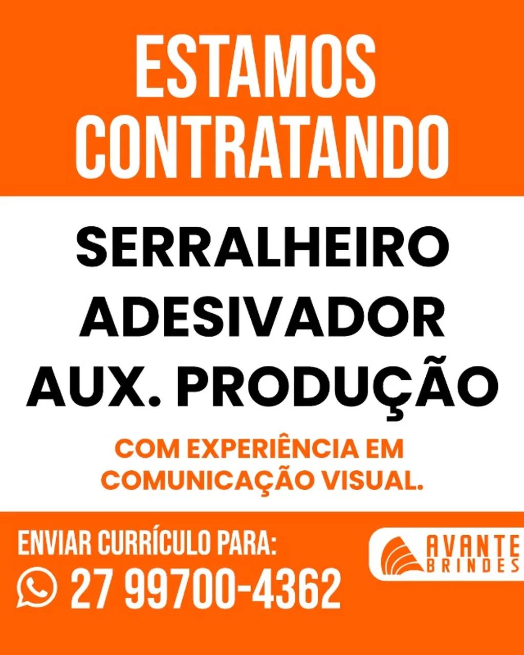 TEMOS VAGA COMUNIÇÃO VISUAL
