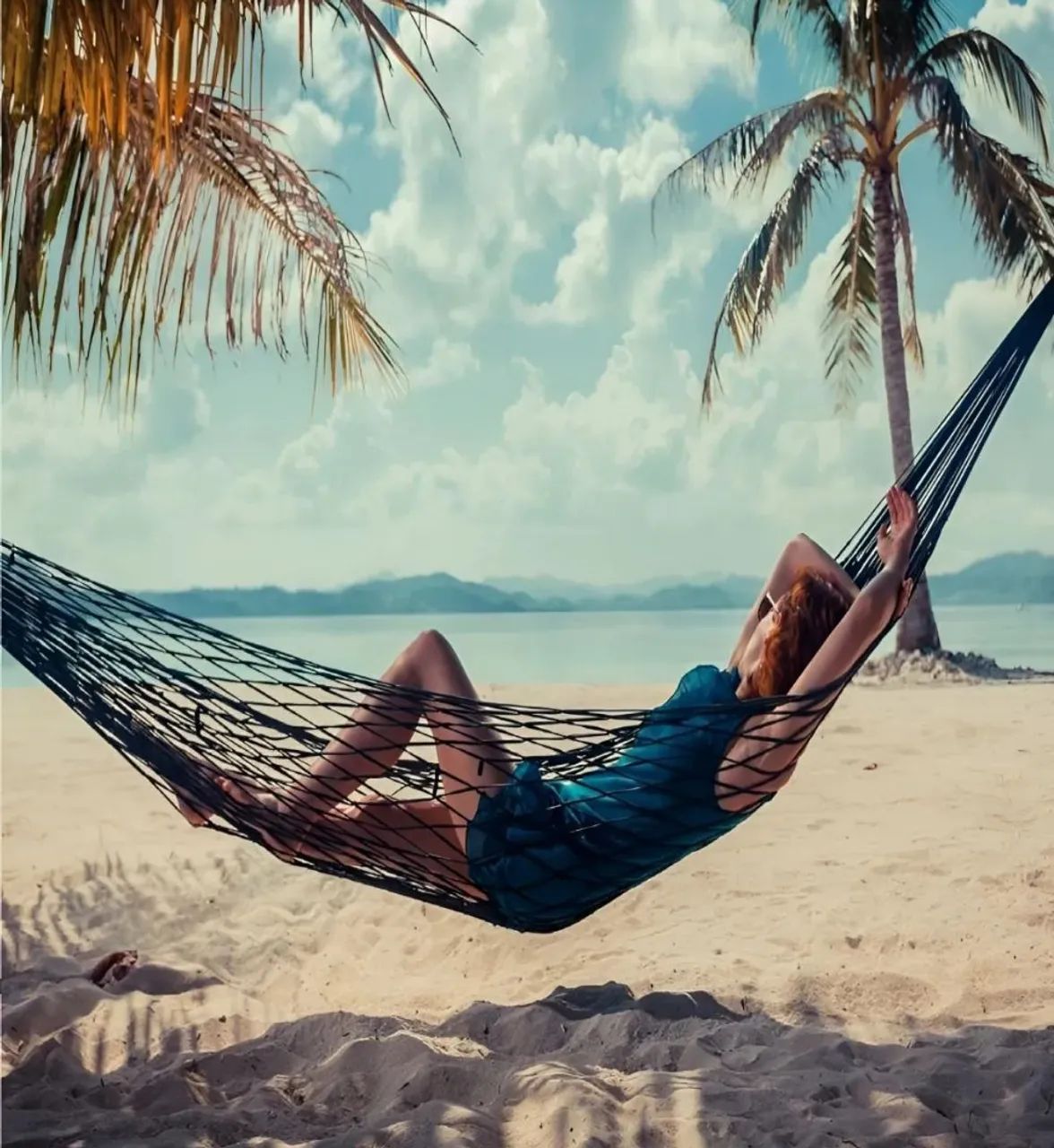 Rede textil de descanso, praia , camping  - Foto 2