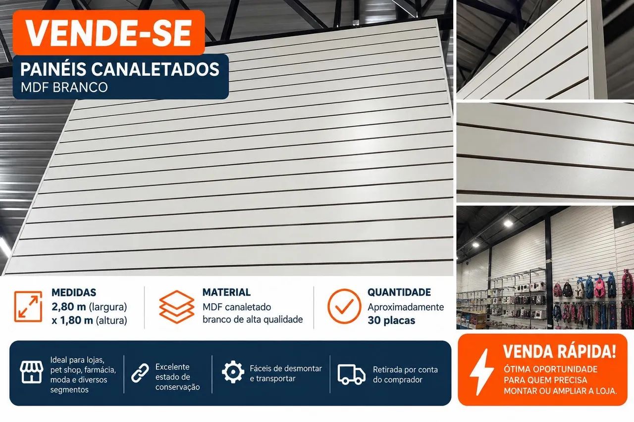 Chapa MDF branco canaletado 