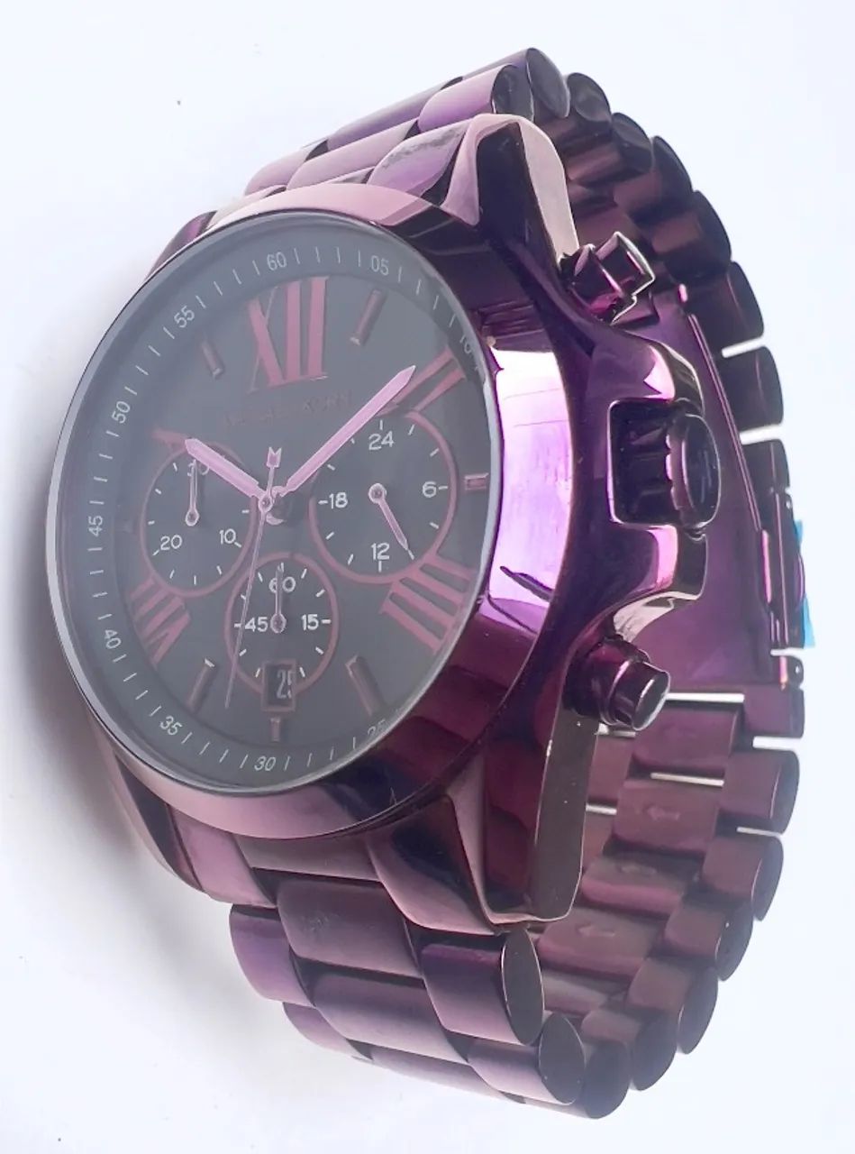 Relogio Mk Feminino Roxo Metálico  - Foto 2