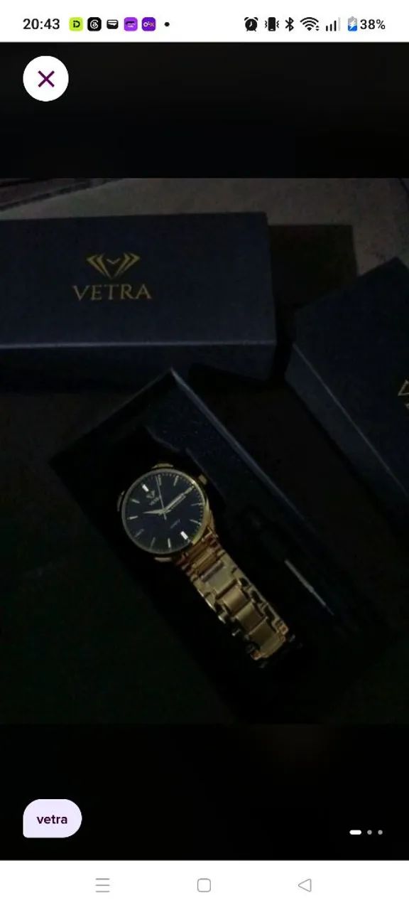 Relógio vetra dourado novo
