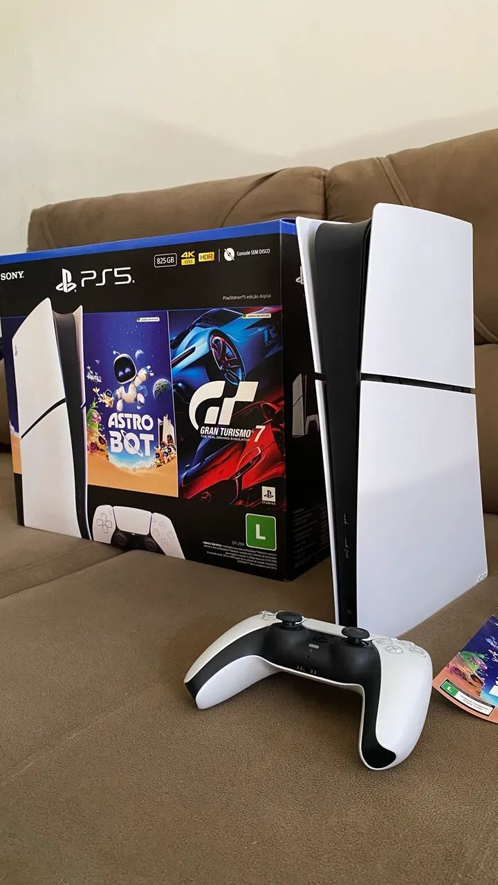 PS5 slim com 5 jogos e NF 