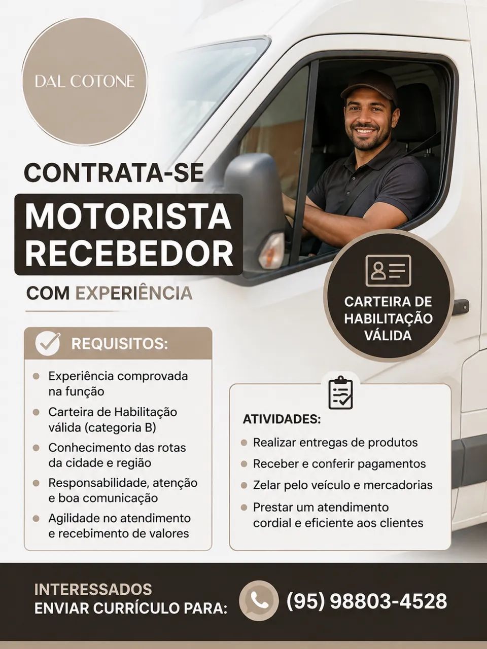 Contrata vendedor cosméticos com experiência 