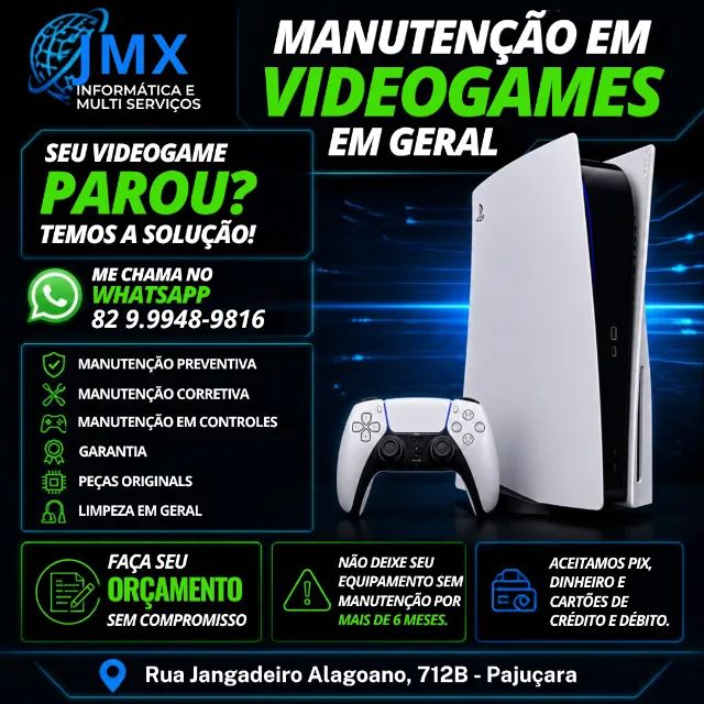 CONSERTO E MANUTENÇÃO EM VIDEOGAMES EM GERAL - PAJUÇARA