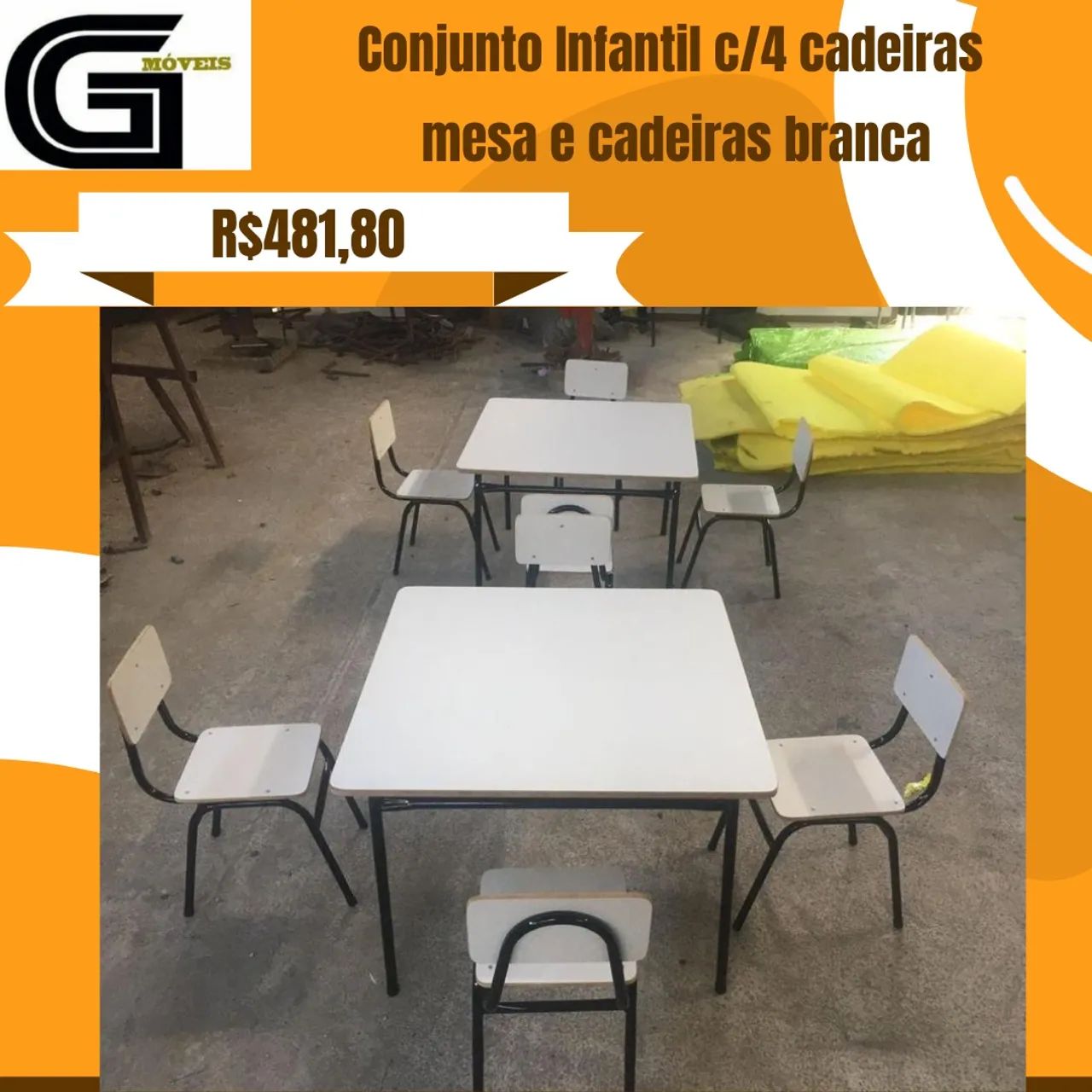 Mesa e cadeiras infantil para creche, escolas 