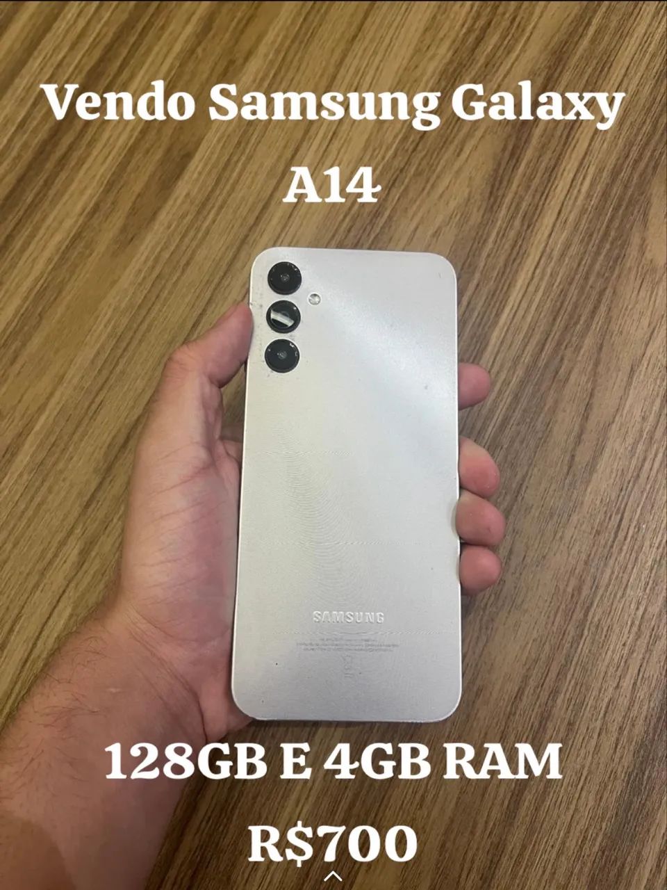 Vendo Samsung Galaxy A14, 128 Gb de armazenamento e 4 Gb de RAM.